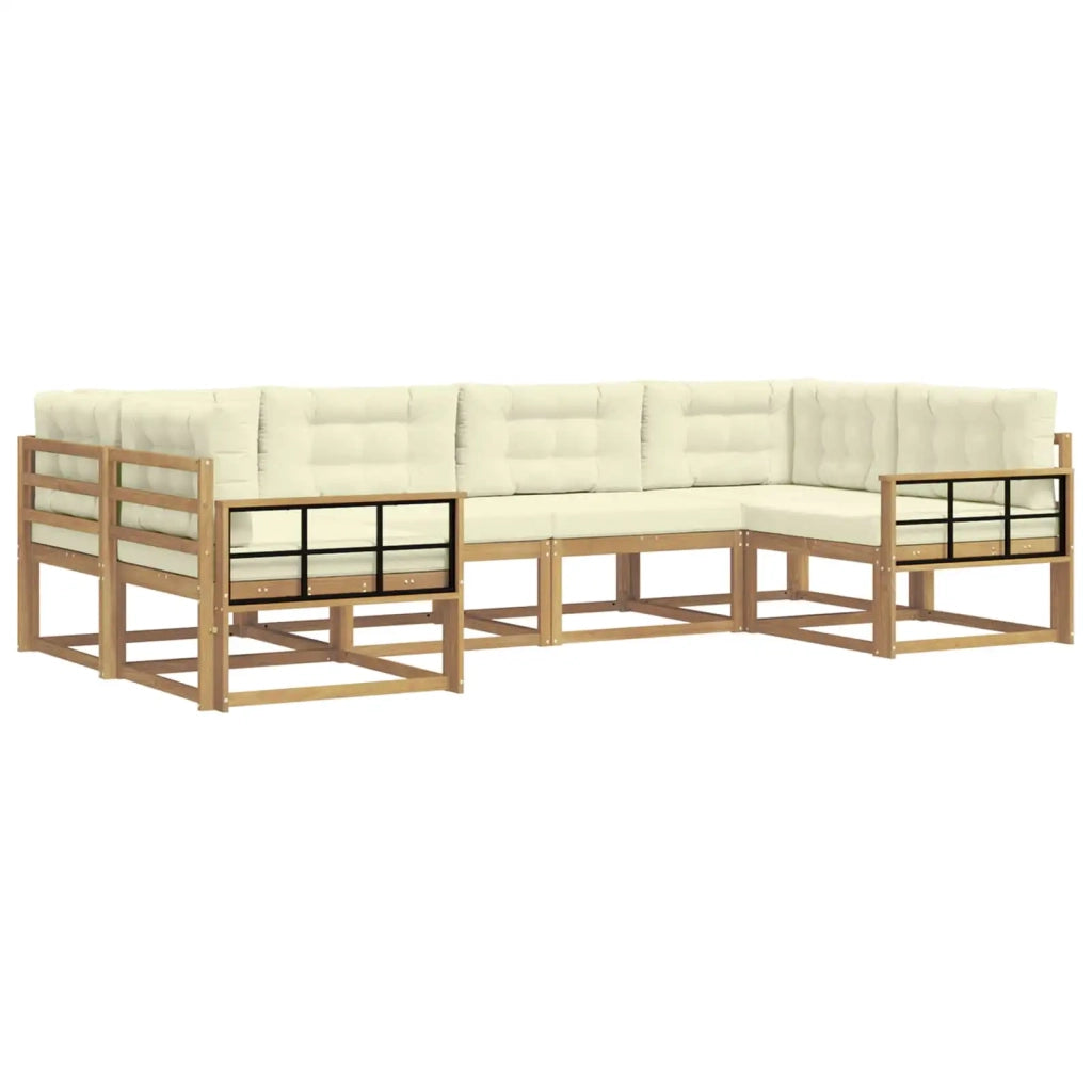 Set di divani da esterno 6 pz Bianco e Crema 3386944