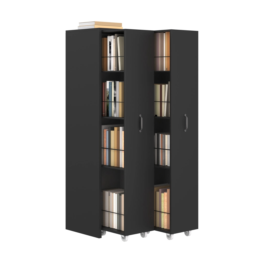 Libreria estensibile in MDF con ruote e ripiani
