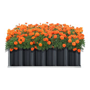 Aiuola Rialzata Zevenaar Bordatura Rettangolare in Acciaio Zincato 90x90x30 cm - Antracite [en.casa]