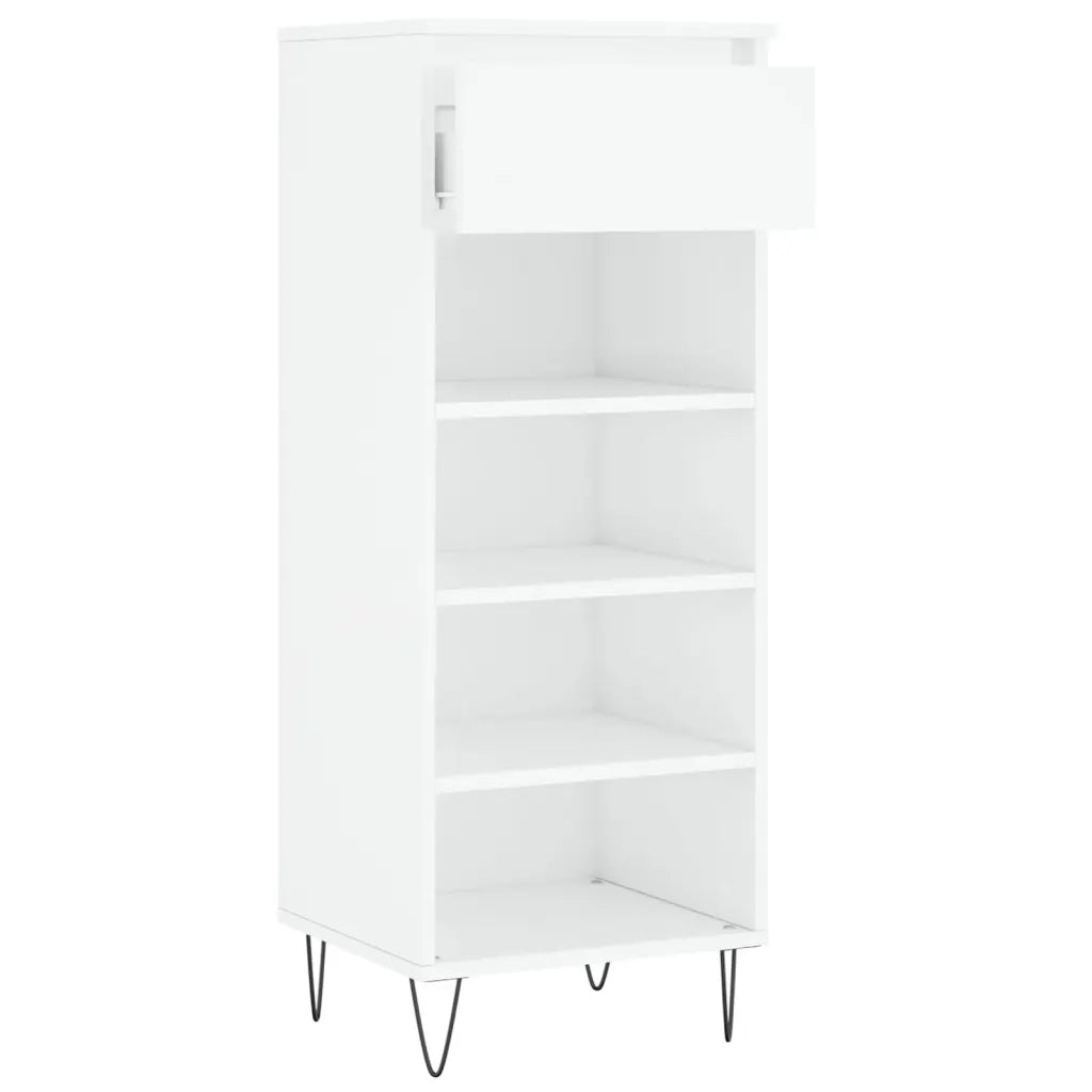 Scarpiera Bianco Lucido 40x36x105 cm in Legno Multistrato 831462