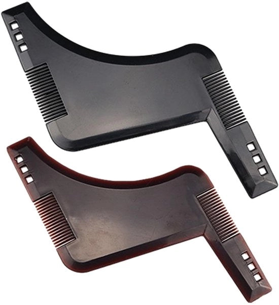 Sjabloni per Barba 2 Pezzi - Accessori per la Curatela della Barba - Modelli per Barba - Forme per la Barba - Sjabloni per Barba Simmetrici - Dimensioni 11,37 x 17 x 0,5 cm - Accessori per la Barba