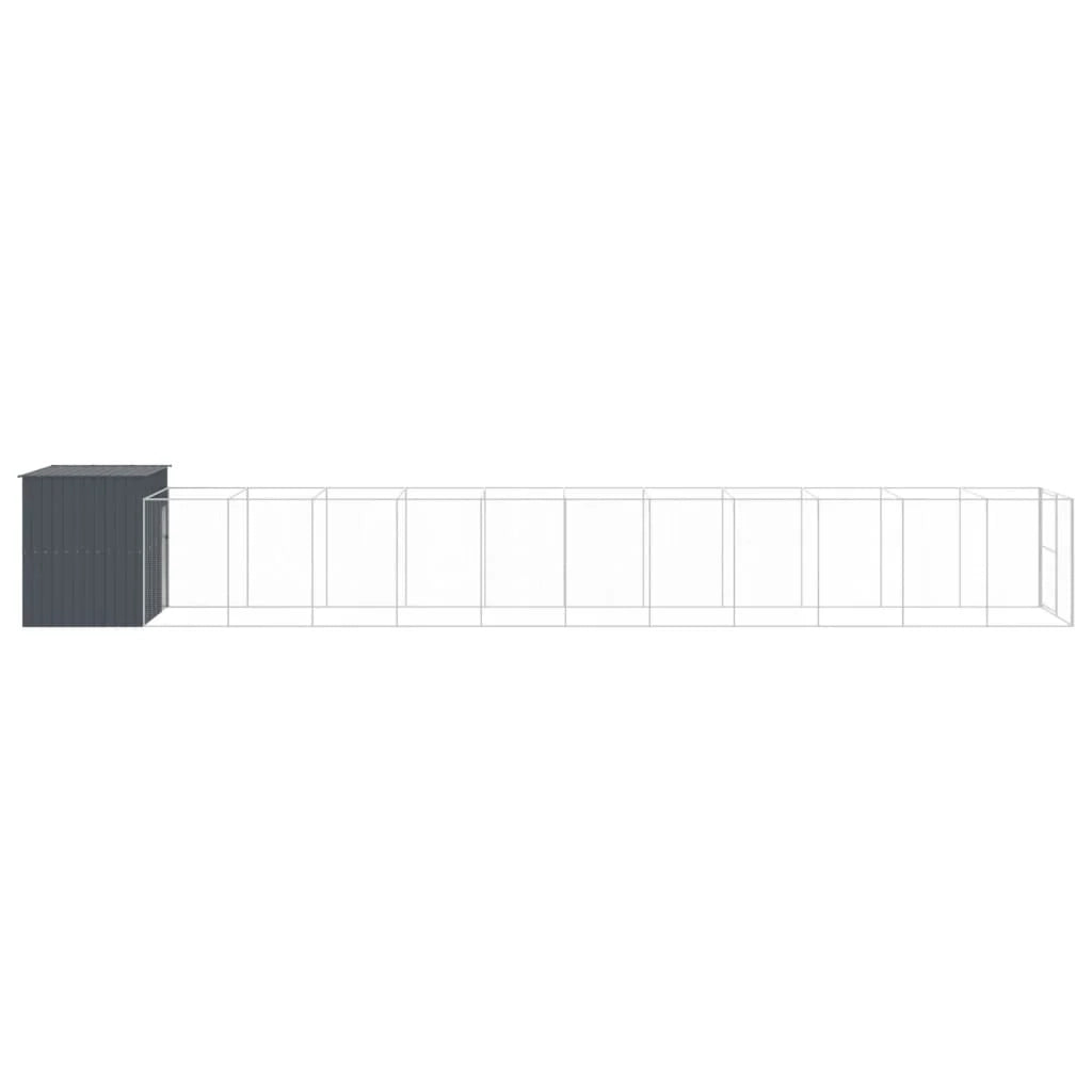 Cuccia per cani con recinto 214 x 1273 x 181 cm antracite 02_0043479