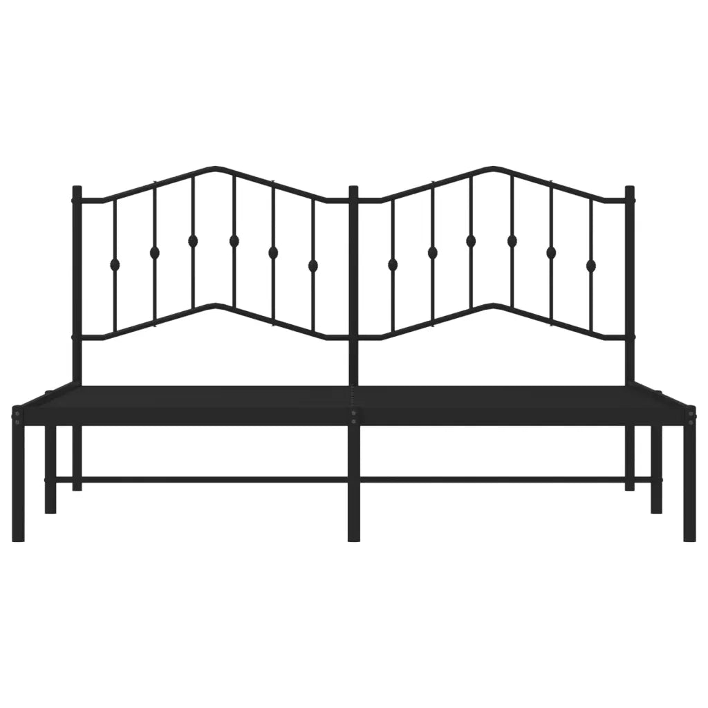 Giroletto con Testiera in Metallo Nero 160x200 cm 373792