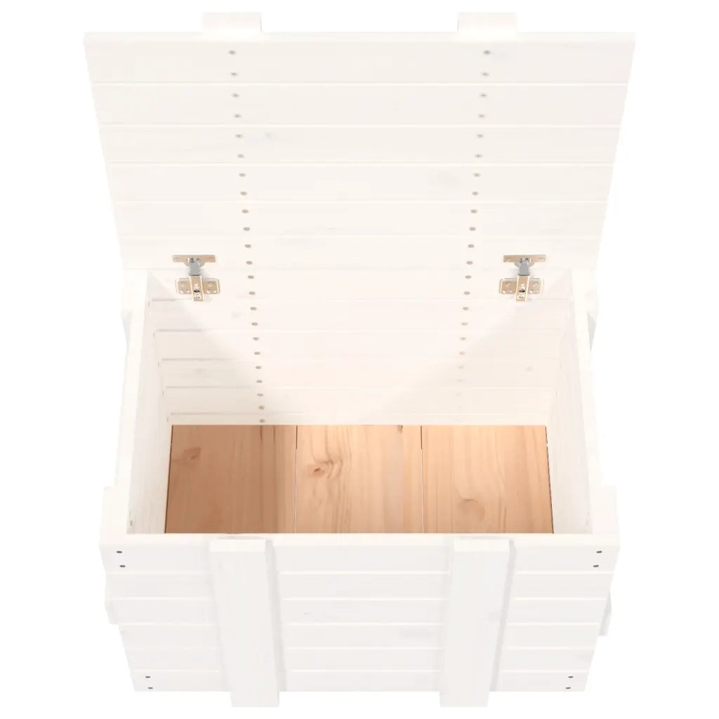 Contenitore Portaoggetti Bianco 58x40,5x42 cm Massello di Pino 824994