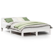 Letto matrimoniale | Letto per adulti | Letto senza Materasso Bianco 150x200 cm Legno Massello di Pino
