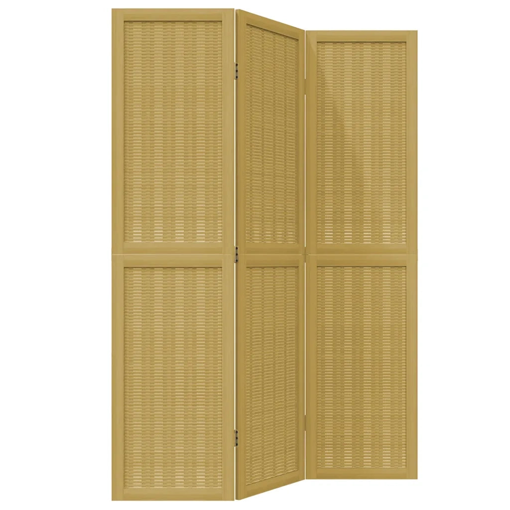Divisorio Ambienti | Divider per stanze | Paravento 3 Pannelli Marrone Scuro Massello Paulownia