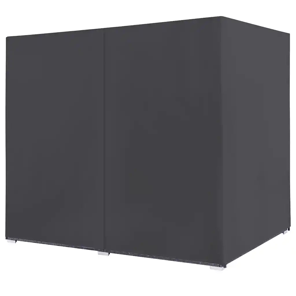 Lettino Prendisole con Tende in Polyrattan Grigio