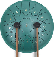 Tromba a mano a 13 note C 30 cm - Kit di percussioni per bambini e adulti - Tromba a mano in acciaio con tasca portatile - 2 martelletti per tamburo - 4 anelli per pugno - per meditazione yoga e guarigione mentale