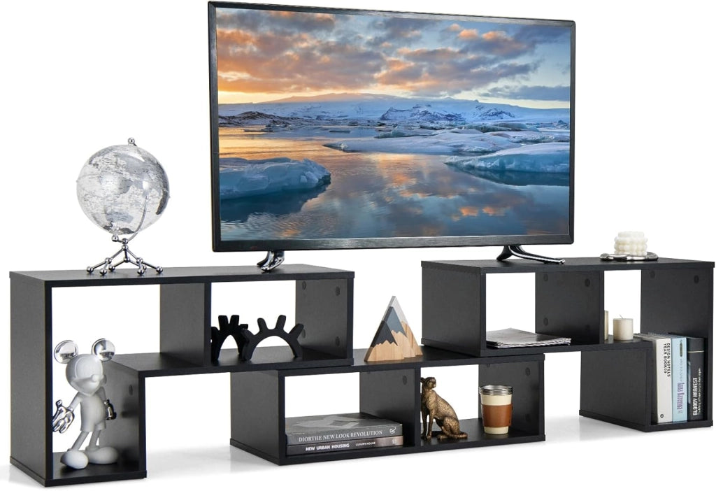 Set di mobili per TV da 3 pezzi, tavolo per TV da 50-65 pollici, multifunzionale stand a terra con 6 scomparti, combinabile liberamente a seconda dello spazio, per soggiorno e camera da letto