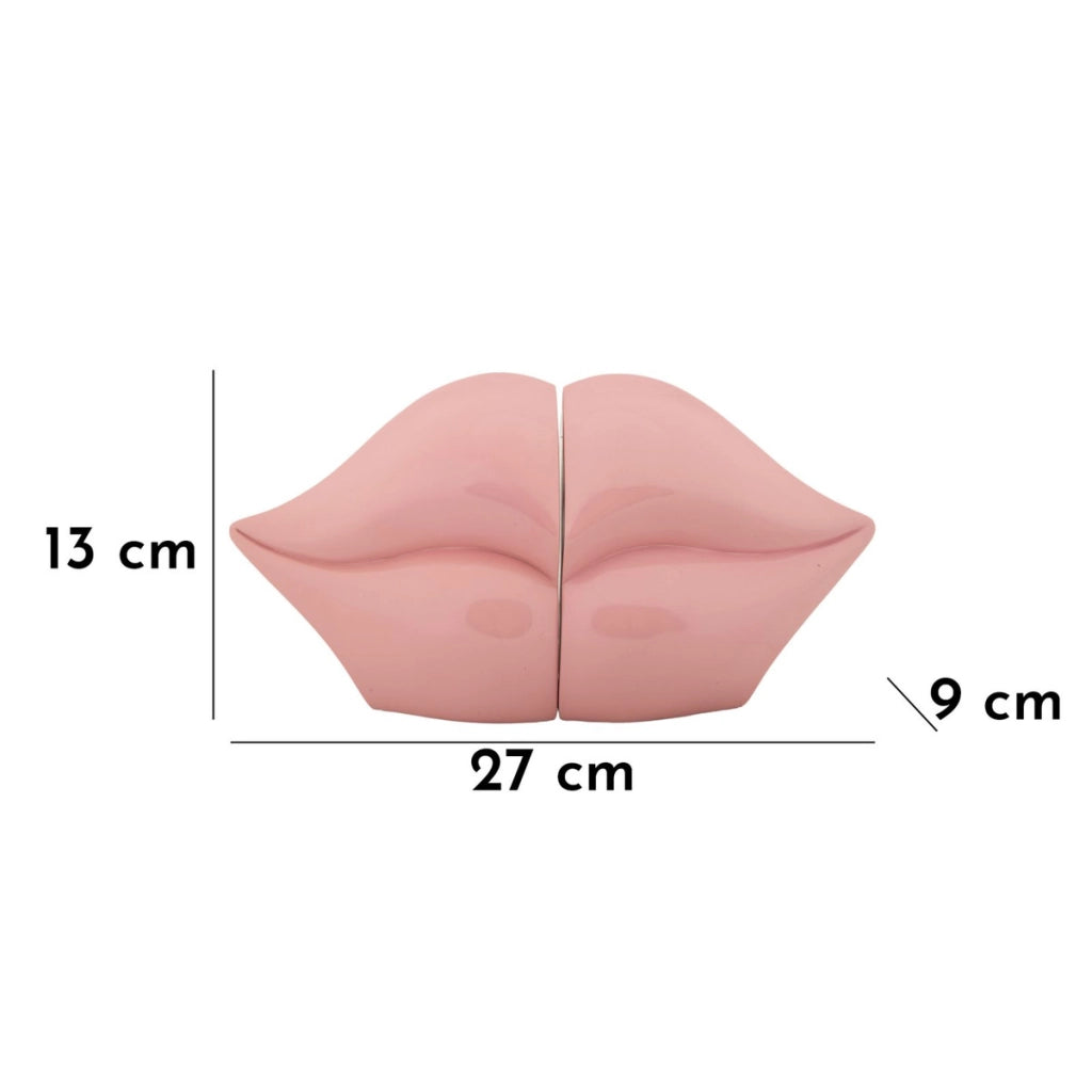 Scultura Bocca, Rosa, Poliresina, 27x9x13 cm