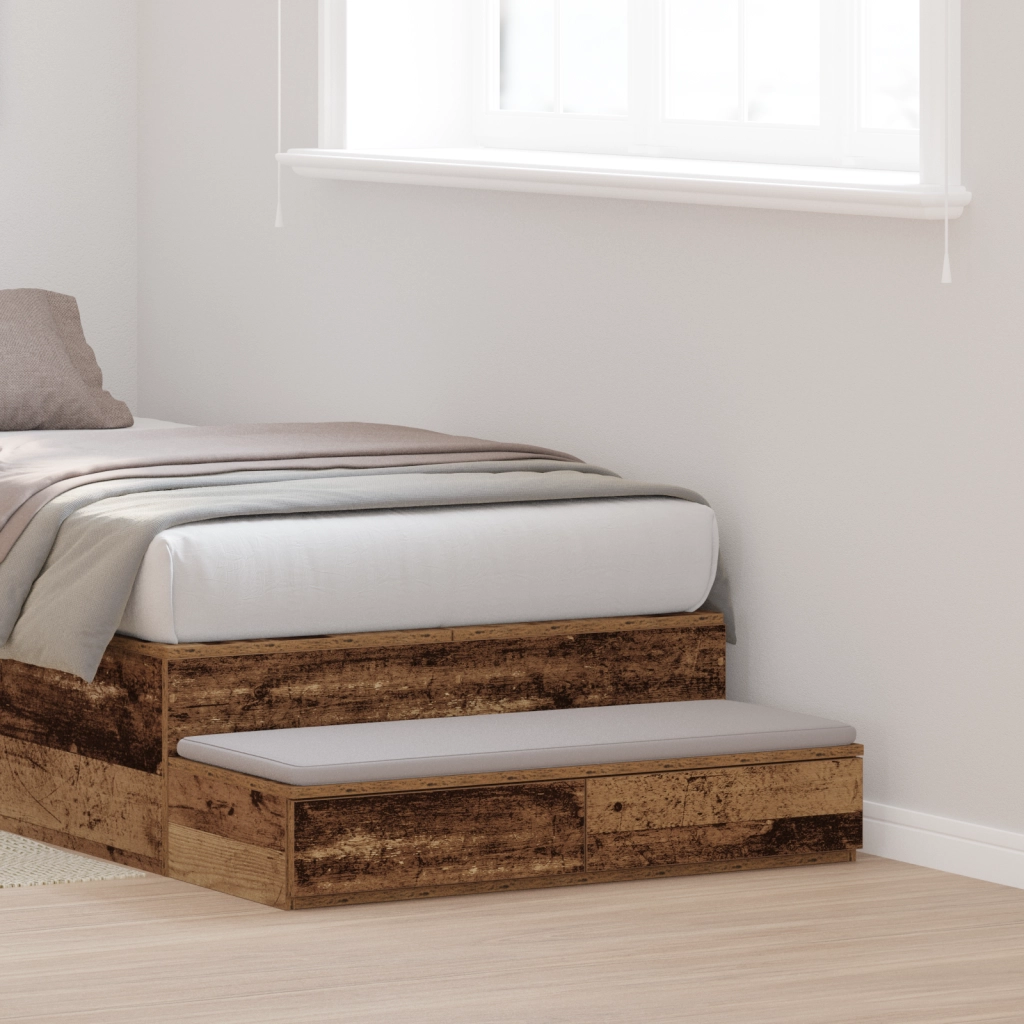 Cassetti per Letto  in Legno Vecchio 90x36,5x16,5 cm in Legno Ingegnerizzato