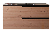 Mobile bagno 100 cm Sospeso Rovere Cartagena Lavabo nero Opaco Boston Senza Specchio Bonussi