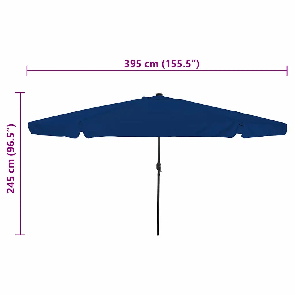 Ombrello da giardino-Ombrellone da spiaggia Azzurro 395 x 395 x 245 cm Poliestere