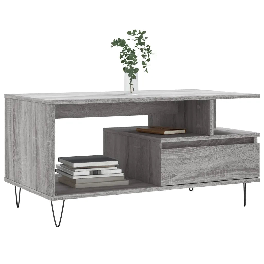 Tavolino da salotto | Tavolino da caff¨¨ | Tavolino da Soggiorno Grigio Sonoma 90x49x45 cm Legno Multistrato