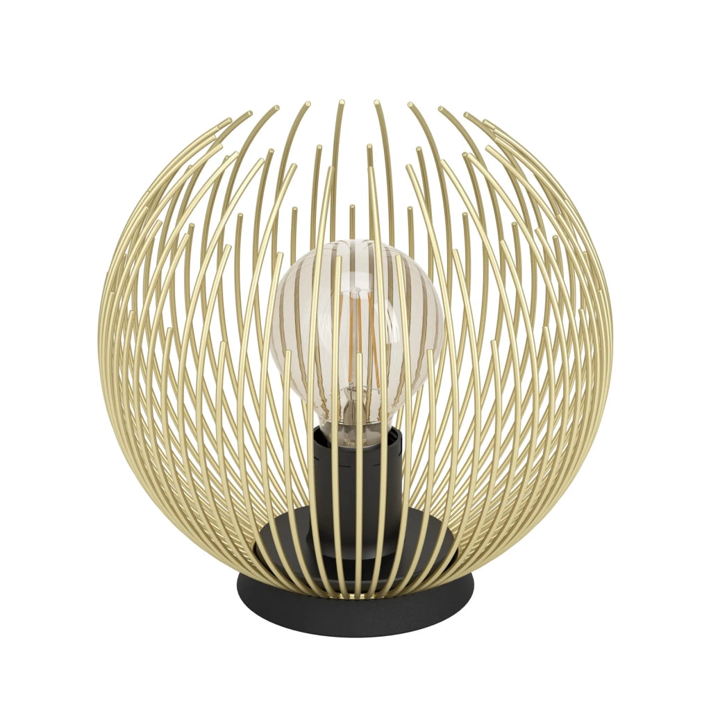 Abatjour Industrial-Nordico Acciaio Nero E Oro 1 Luce E27