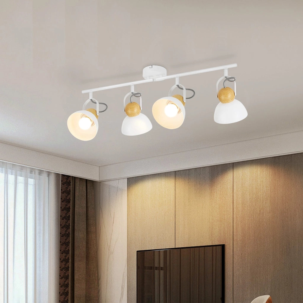 ZMH Faretto da soffitto a 4 luci orientabile a 350° Vintage Plafoniera Soggiorno
