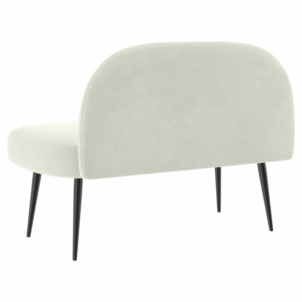 Panchina imbottita con schienale Crema 110 x 60 x 76 cm Velluto