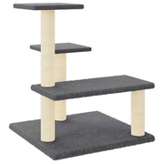 Tiragraffi per gatti Mobili Torre da arrampicata Giocattolo Tiragraffi Piattaforma da arrampicata con tiragraffi in sisal scuro 61 cm Grigio 02_0022700