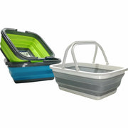 Trade Shop - Cestino Multiuso Pieghevole Salvaspazio Con Manici Richiudibile In Plastica Silicone -