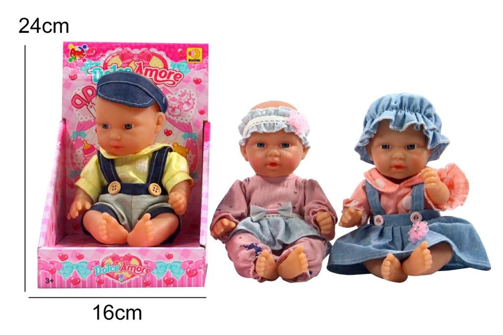 Giochi per Bambini Bambolotto Dolce Amore con Voce 2 Colori Disponibili