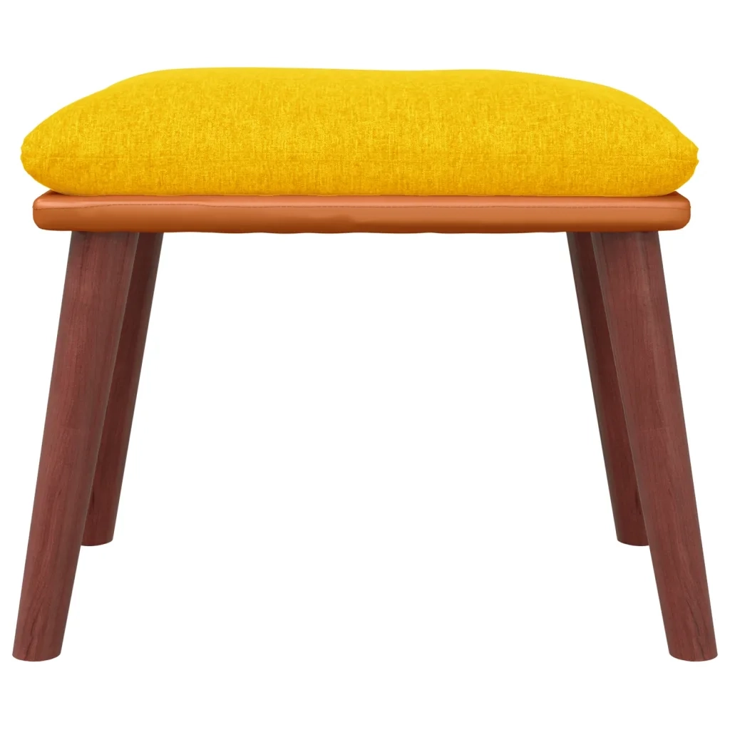 Poggiapiedi Giallo Senape 45x29,5x35 cm in Tessuto e Similpellecod mxl 70575