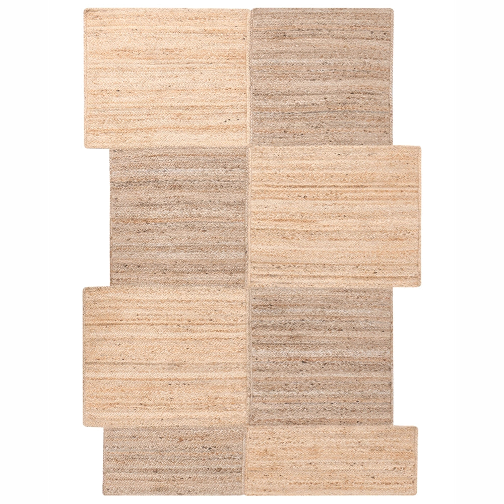 Tappeto beige in juta 160 x 230 cm Asimmetrico intrecciato Stile rustico Soggiorno Camera da letto
