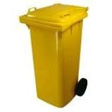 BIDONE CARRELLATO 120L GIALLO CON RUOTE