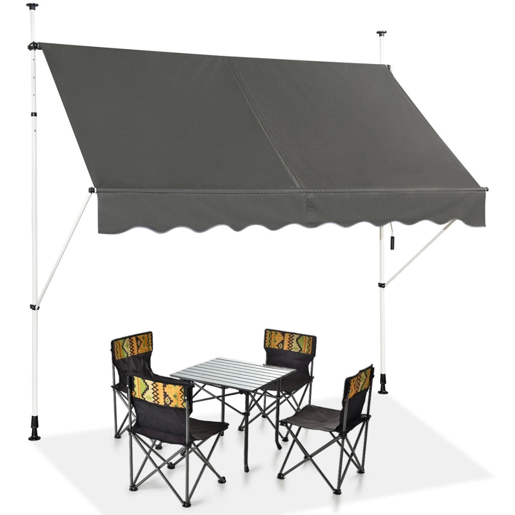 Tenda da sole telescopica e retrattile, Tenda parasole resistente ai raggi UV impermeabile 250 x 120 cm Grigio-Tende parasole