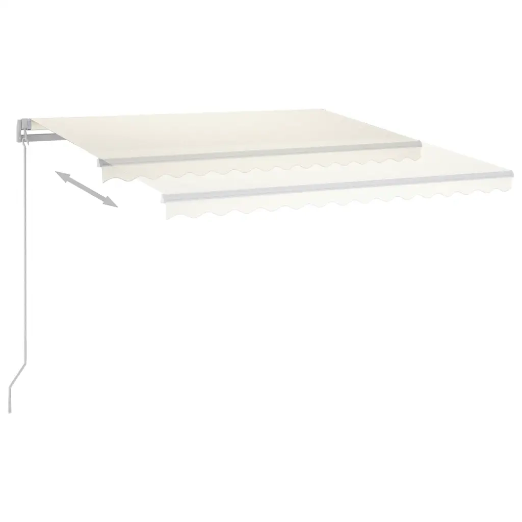 Tenda da Sole Retrattile Manuale con LED 300x250 cm Crema 3068862