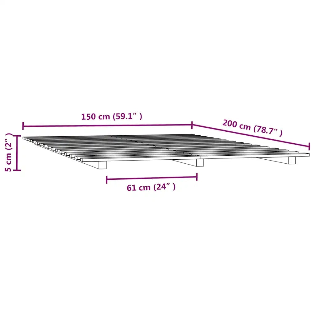 Giroletto senza Materasso 150x200 cm in Legno Massello di Pino 824573