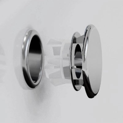 Tappo copriforo cromo per troppo pieno lavabi e bidet da 24 o 28 mm