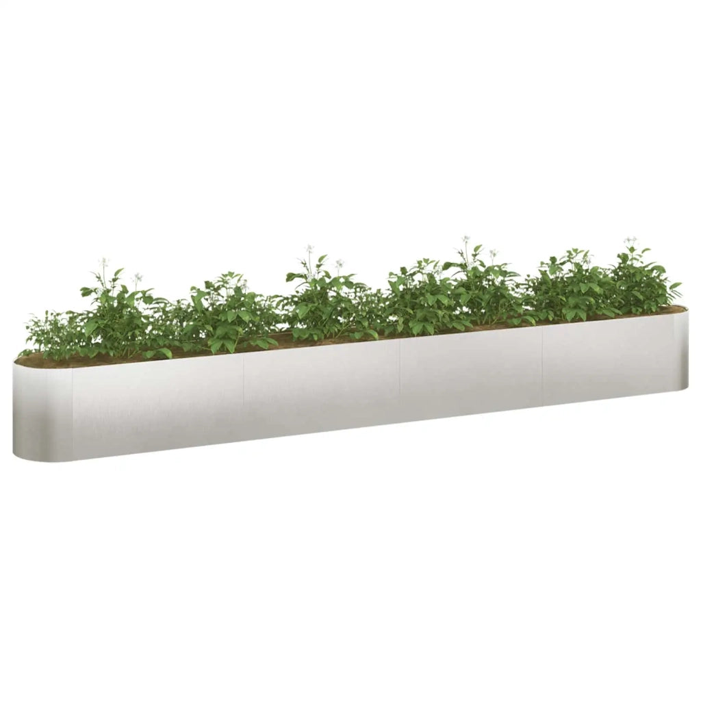 Letto rialzato da giardino Acciaio Inox 360 x 40 x 40 cm 8011709