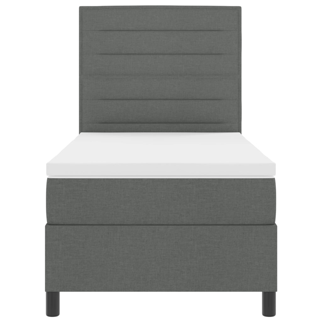 Letto con Doghe con Materasso e LED Grigio Scuro 90x190 cm Tessuto
