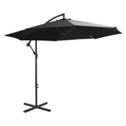 Ombrellone a Braccio Ombrellone con Manovella 3m x 3m x 2.5m Nero