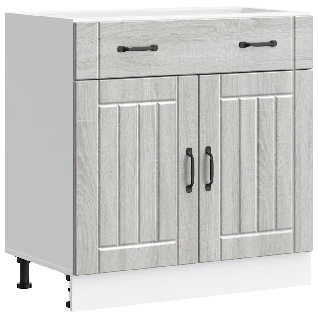 Base da Cucina-Mobile Base da Cucina Lucca Grigio Sonoma in Legno Multistrato 393218
