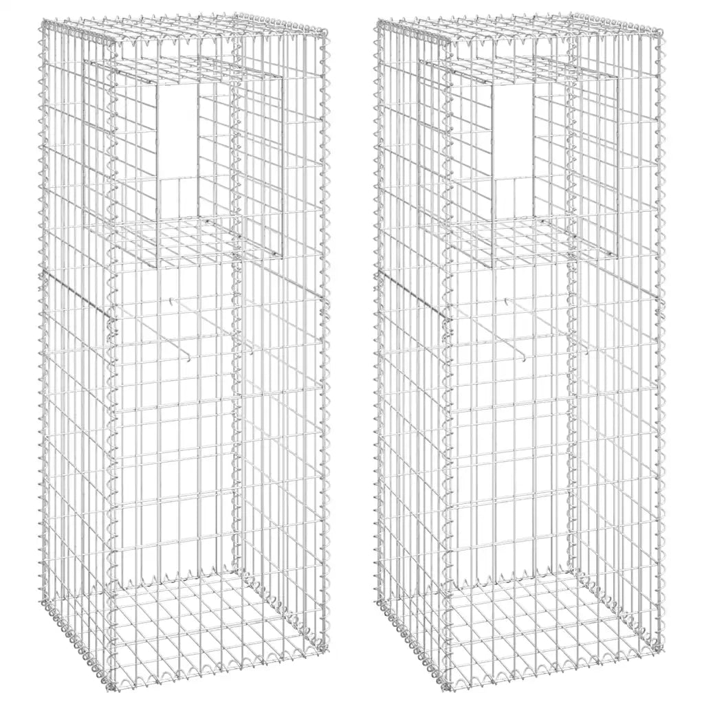 Cesti a Gabbione a Torre 2 pz 50x50x140 cm in Ferro 151271