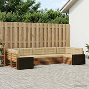 Set di divani da esterno 7 pz Naturale e Beige 3383816