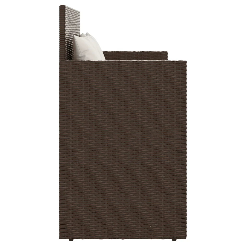 Panca da Giardino con Cuscini Marrone in Polyrattan 365762