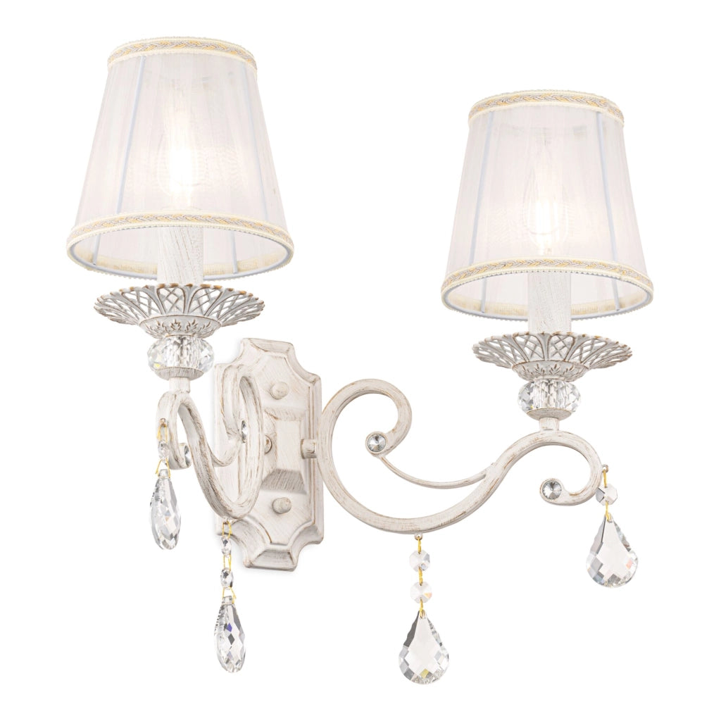 Applique classica bianca con cristalli Grace Maytoni ARM247-02-G