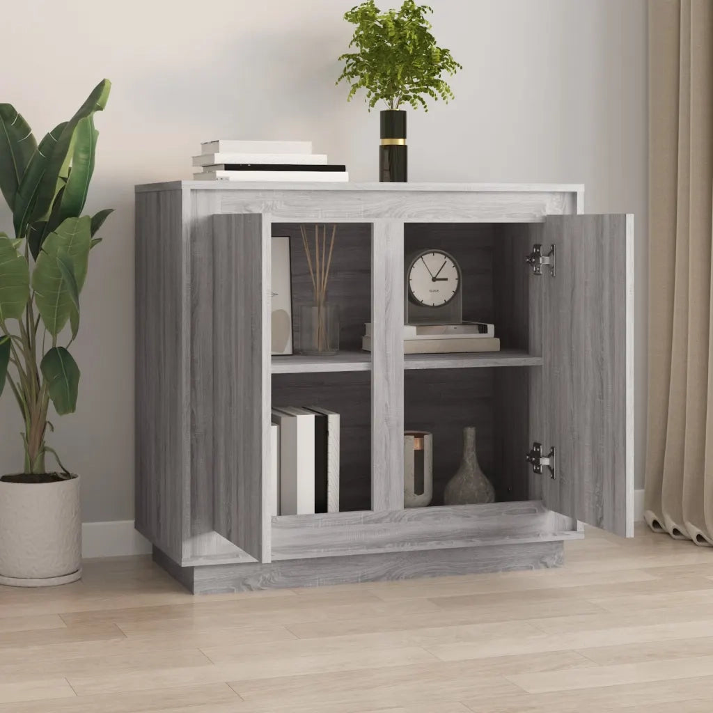 Credenza | Madia | Buffet da pranzo | Armadio da pranzo Grigio Sonoma 80x34x75 cm in Legno Multistrato