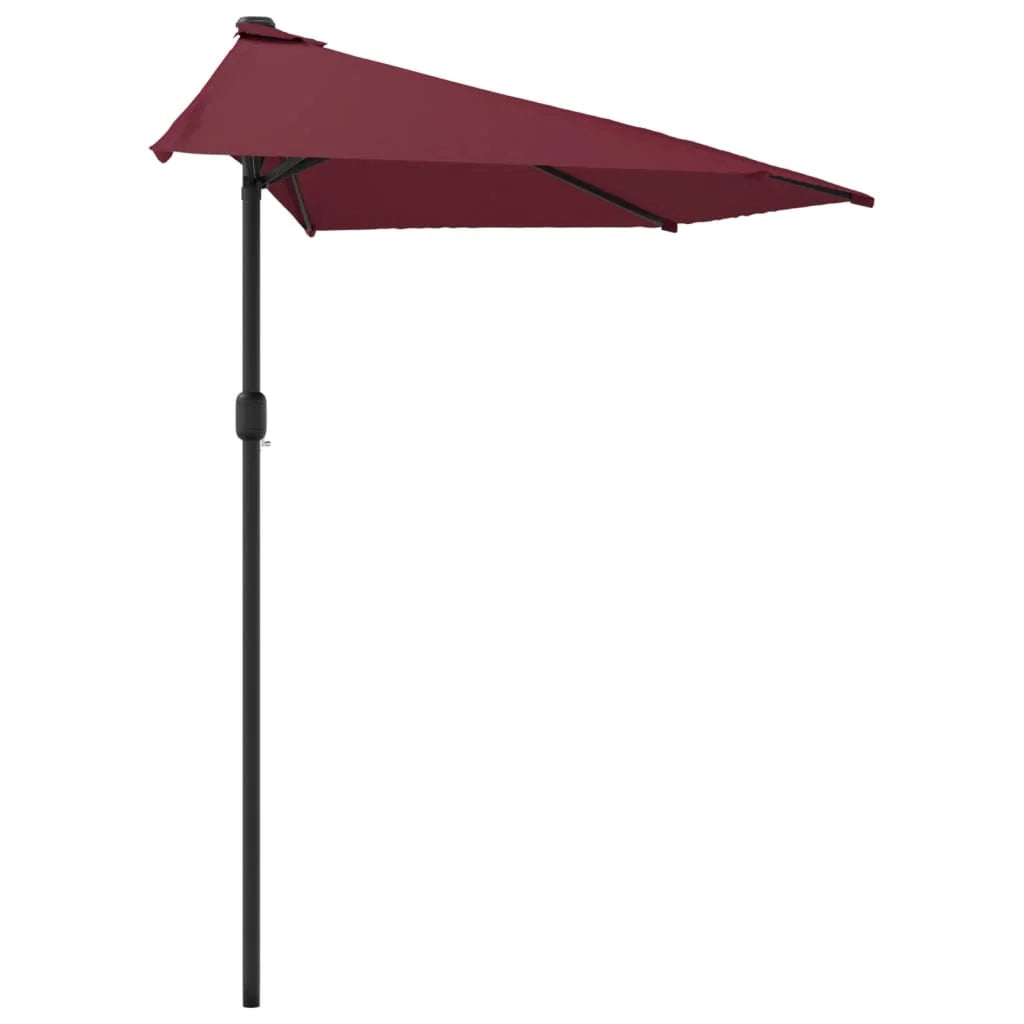 Palo in alluminio per ombrellone da balcone 300 x 150 x 253 cm mezzo bordeaux 02_0008315