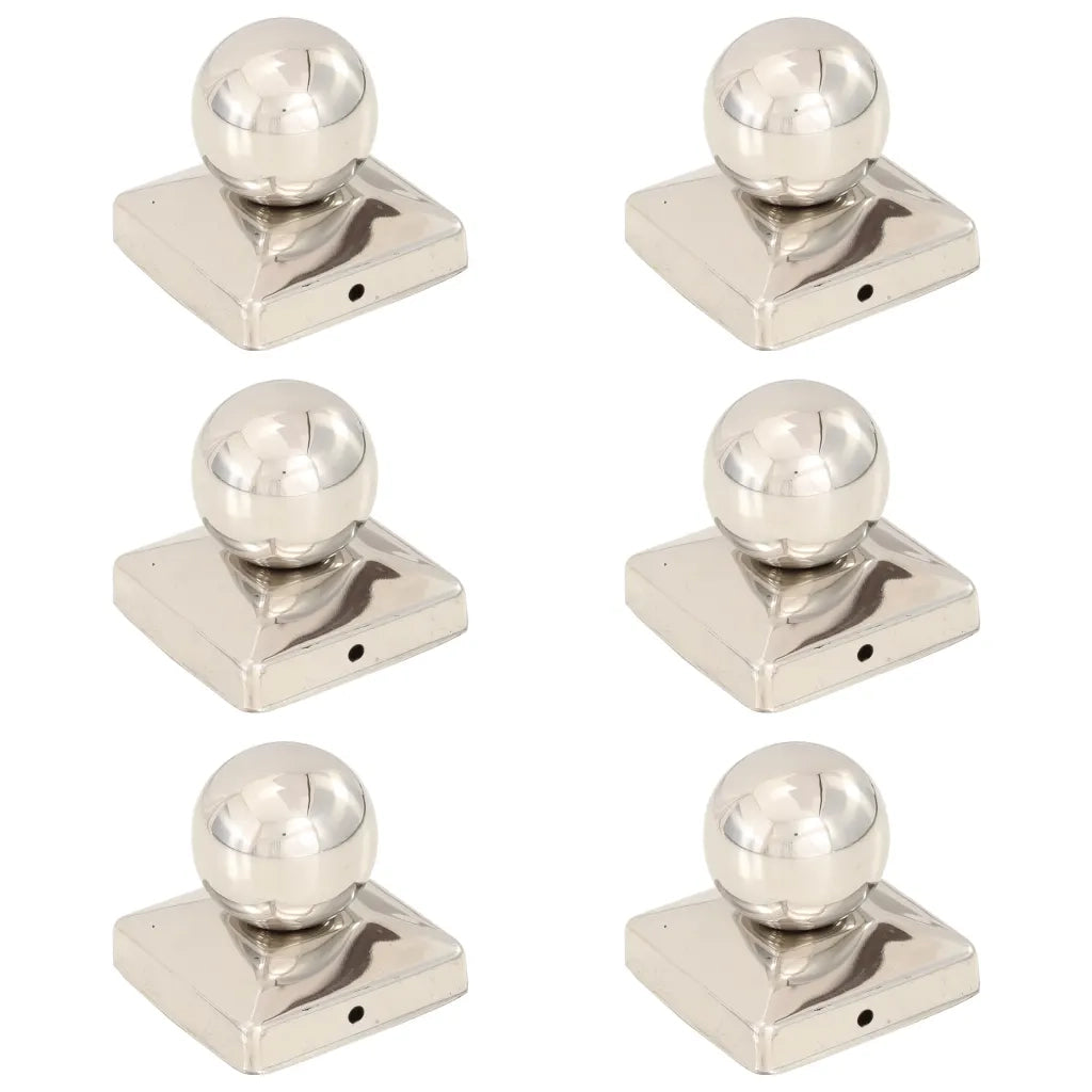 Tappi per Pali 6 pz EstremitÃ  a Globo in Acciaio Inox 81x81 mm cod mxl 56538