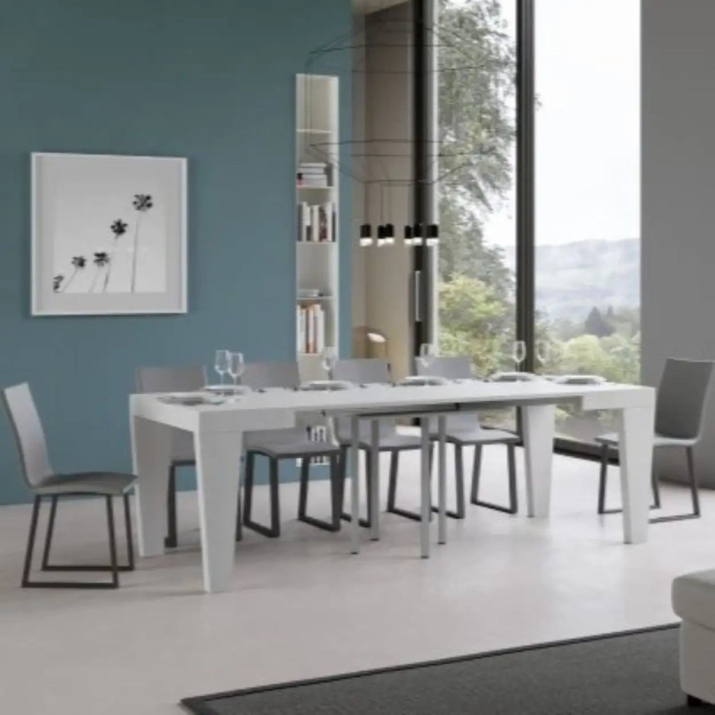 Tavolo allungabile 90/246x90 cm Spimbo colore bianco frassino