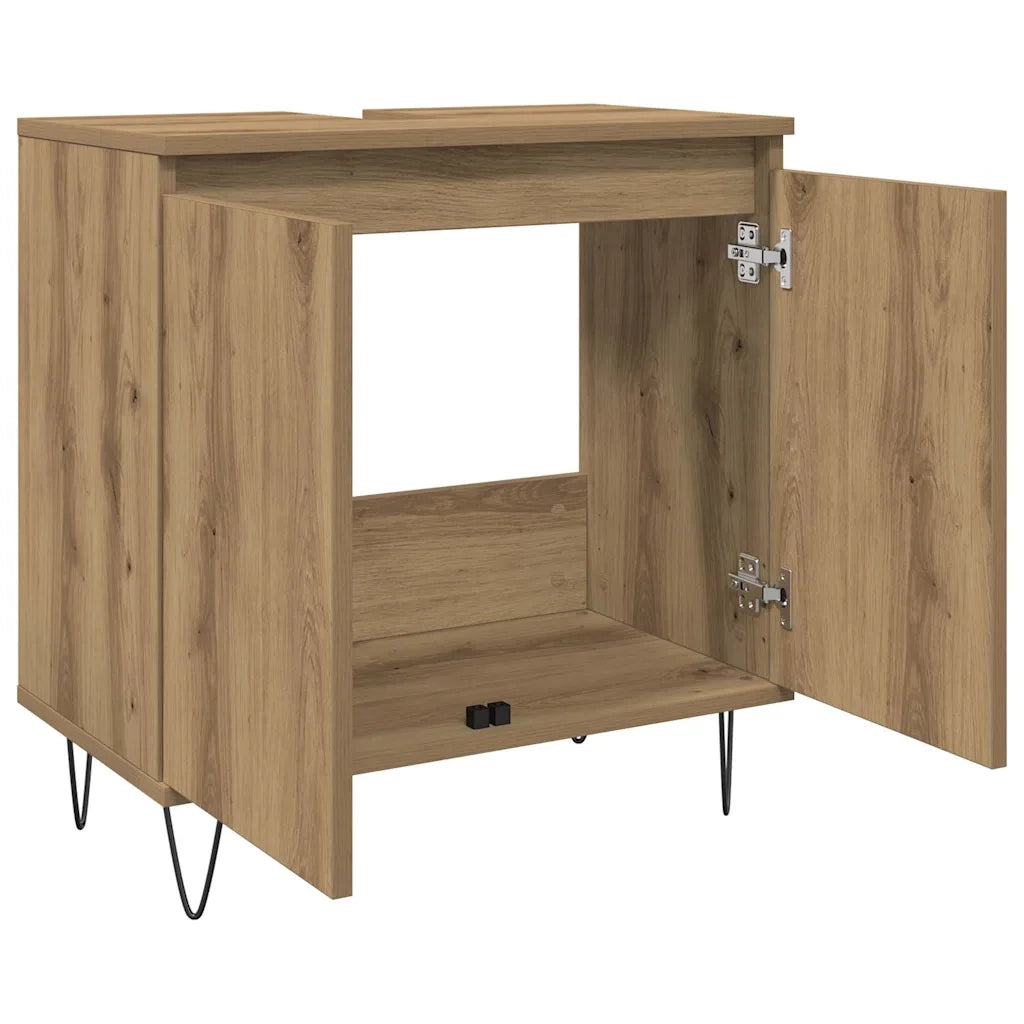 Mobile da Bagno Rovere Artigianale 58x33x60 cm in Truciolato 857218