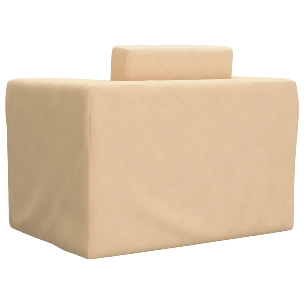 vidaXL Divano Letto per Bambini Crema in Morbido Peluche