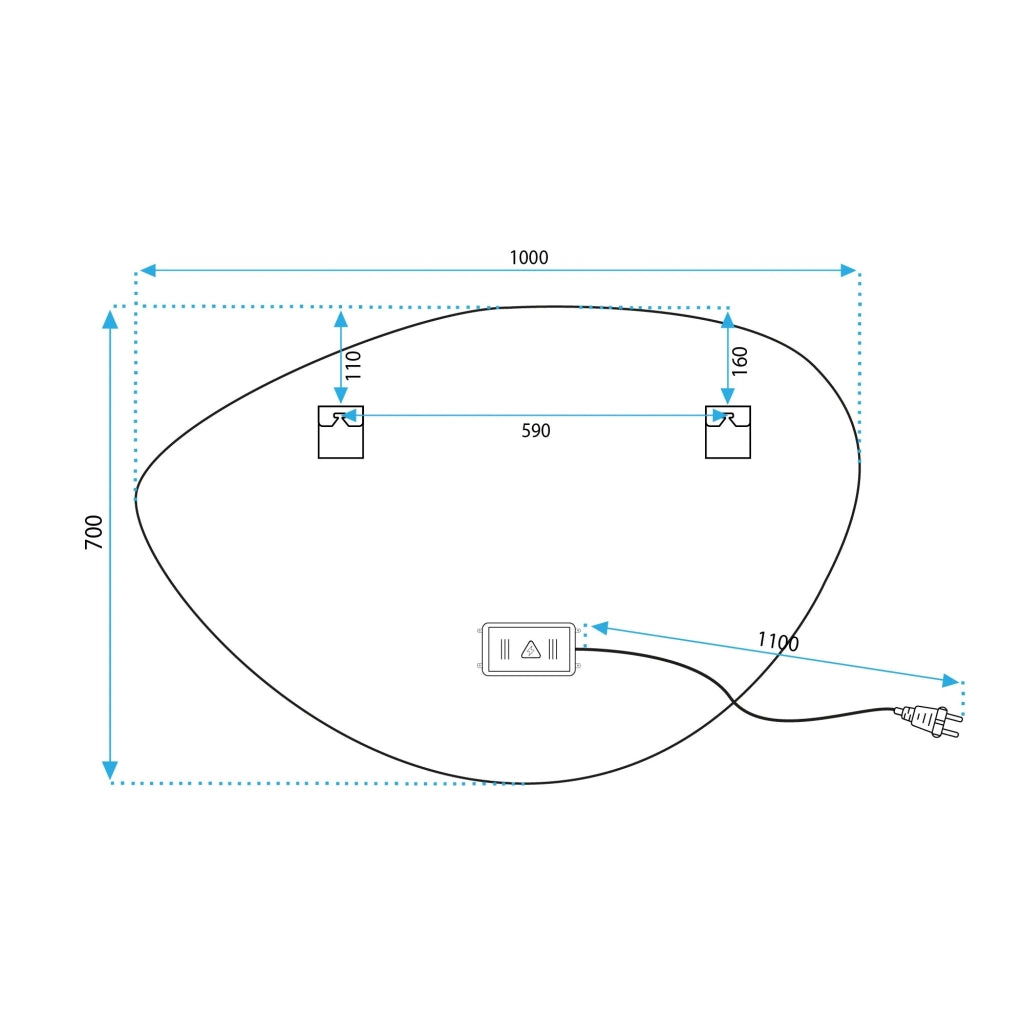 Specchio Led 70x100cm Fog