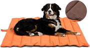 Matrice idrorepellente per cani da esterno con giocattolo da stringa, letto per cani lavabile, antiscivolo, igienico, pieghevole, grande coperta per animali domestici 110x68 CM (arancione)