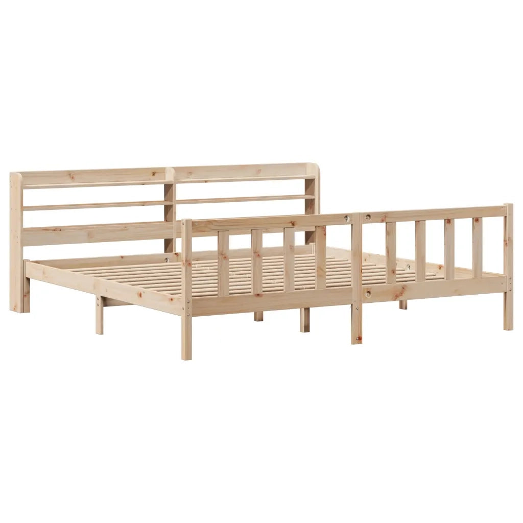 Letto senza Materasso-Struttura Letto 200x200 cm in Legno Massello di Pino 759752