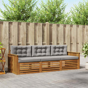 Set di divani da esterno 3 pcs Grigio Naturale e Chiaro