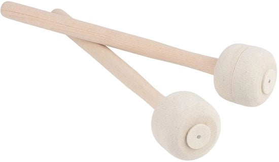 Drumstocchi 2 pezzi - Maniglia in legno - Cappuccio morbido in velt - Strumenti di percussione - Adatti per bambini - Qualità sonora professionale - Stocchi per tamburi